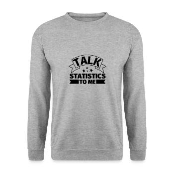 Sprich mit mir über Statistik - Unisex Pullover - Weißgrau meliert - Vorne - Alina (178cm) & Michal (187cm)