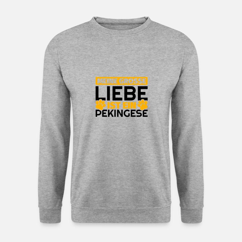 Pekingese Geschenke lustig - Unisex Pullover - Weißgrau meliert