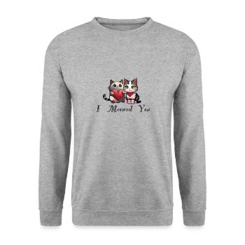Je t’ai miaulé - Sweat-shirt Unisexe - gris chiné - Devant - Alina (178cm) & Michal (187cm)