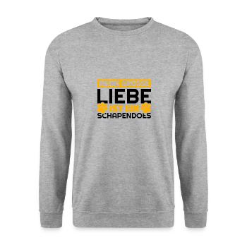 Schapendoes Geschenke lustig - Unisex Pullover - Weißgrau meliert - Vorne - Alina (178cm) & Michal (187cm)