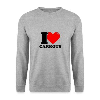 J’adore les carottes - Sweat-shirt Unisexe - gris chiné - Devant - Alina (178cm) & Michal (187cm)