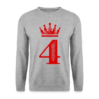 Couronne à 4 chiffres - Sweat-shirt Unisexe - gris chiné - Devant - Alina (178cm) & Michal (187cm)