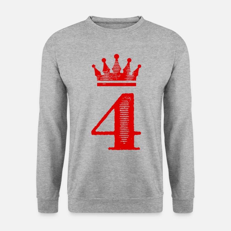 4 Number Crown - Unisex Sweatshirt - salt & pepper