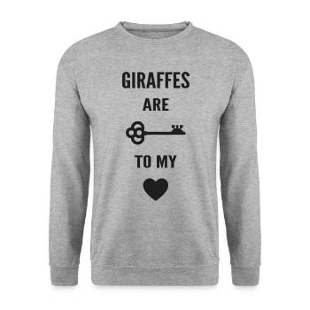 Giraffes are the key to my heart - Unisex Sweatshirt - salt & pepper - Front - Alina (178cm) & Michal (187cm)