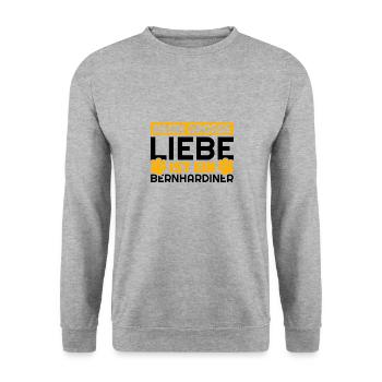 Bernhardiner Geschenke lustig - Unisex Pullover - Weißgrau meliert - Vorne - Alina (178cm) & Michal (187cm)
