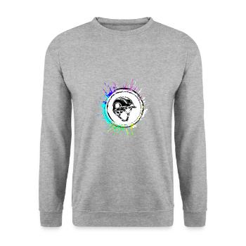 Icône du chapeau équestre - Sweat-shirt Unisexe - gris chiné - Devant - Alina (178cm) & Michal (187cm)