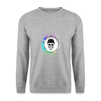 Totenkopf kopf icon - Unisex Pullover - Weißgrau meliert - Vorne - Alina (178cm) & Michal (187cm)