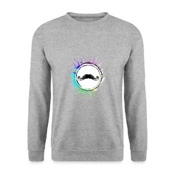 Symbole de la moustache - Sweat-shirt Unisexe - gris chiné - Devant - Alina (178cm) & Michal (187cm)