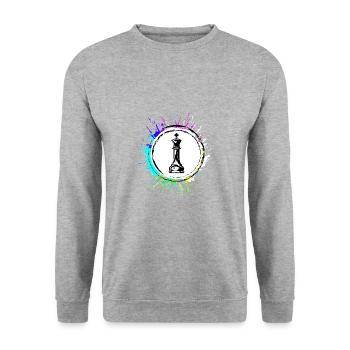 Pièce d’échecs roi - Sweat-shirt Unisexe - gris chiné - Devant - Alina (178cm) & Michal (187cm)