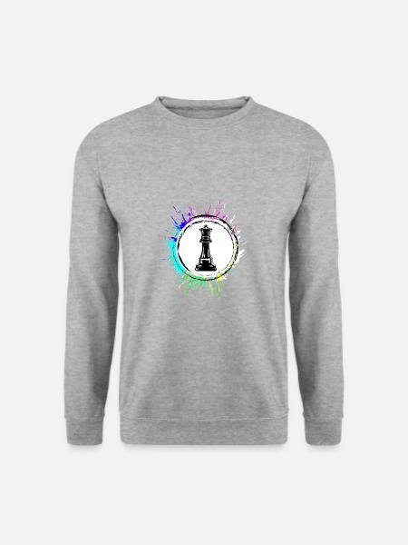 Het stuk koningin van het schaakstuk - Uniseks sweater - witgrijs gemêleerd