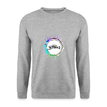 Piranha Bone Fish - Unisex Sweatshirt - salt & pepper - Front - Alina (178cm) & Michal (187cm)