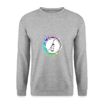 Symbole de l’icône du violon - Sweat-shirt Unisexe - gris chiné - Devant - Alina (178cm) & Michal (187cm)