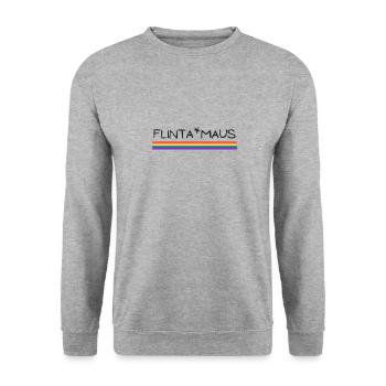 Flinta*Maus Logo Rainbow flag - Unisex Pullover - Weißgrau meliert - Vorne - Alina (178cm) & Michal (187cm)