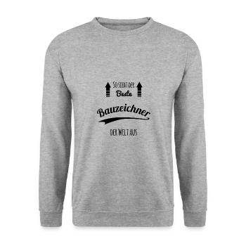 Bauzeichner - Unisex Pullover - Weißgrau meliert - Vorne - Alina (178cm) & Michal (187cm)