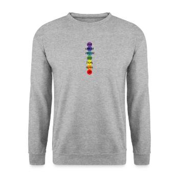 Chakra Guérison Spiritualité - Sweat-shirt Unisexe - gris chiné - Devant - Alina (178cm) & Michal (187cm)