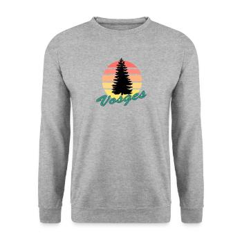 Vogesen Sapin unter Sonnenschein - Unisex Pullover - Weißgrau meliert - Vorne - Alina (178cm) & Michal (187cm)