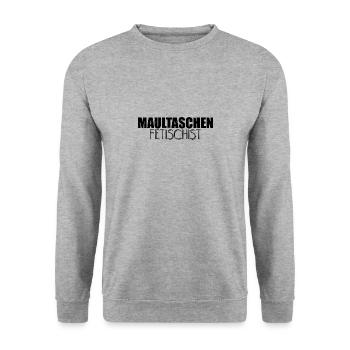 Maultaschen Fetischist - Unisex Pullover - Weißgrau meliert - Vorne - Alina (178cm) & Michal (187cm)