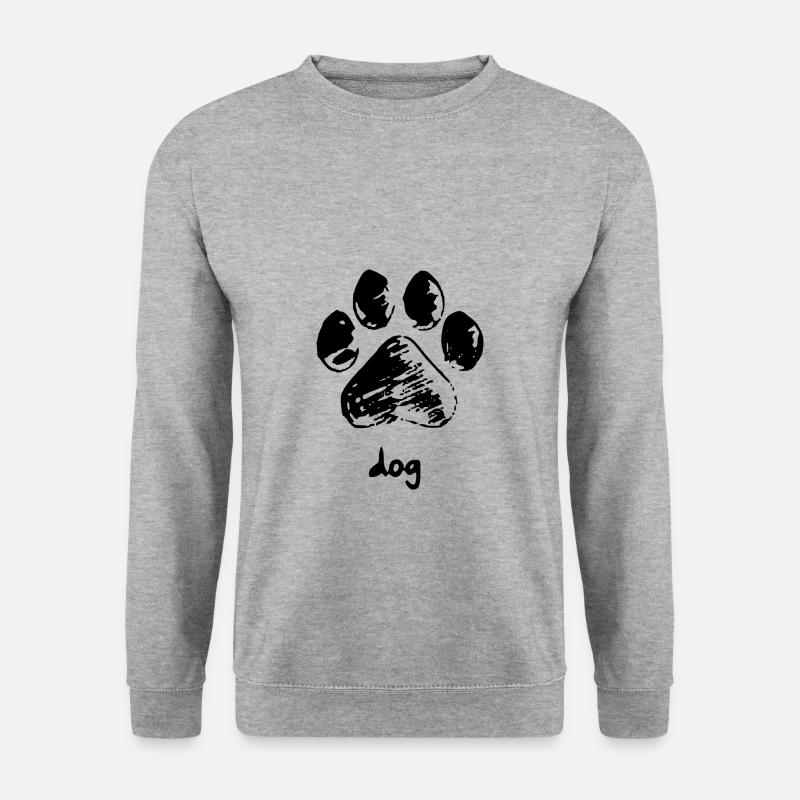 Hundepfote - Dog - Unisex Pullover - Weißgrau meliert