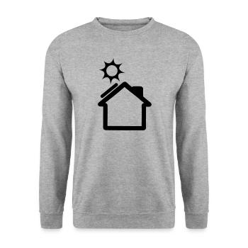 Solar panel on house logo - Unisex Sweatshirt - salt & pepper - Front - Alina (178cm) & Michal (187cm)