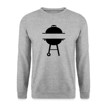 BBQ monogram emblem - Unisex Sweatshirt - salt & pepper - Front - Alina (178cm) & Michal (187cm)