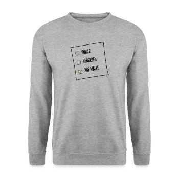 Auf Malle - Unisex Pullover - Weißgrau meliert - Vorne - Alina (178cm) & Michal (187cm)