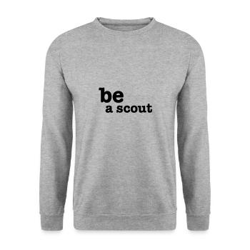 be a scout - Unisex Pullover - Weißgrau meliert - Vorne - Alina (178cm) & Michal (187cm)