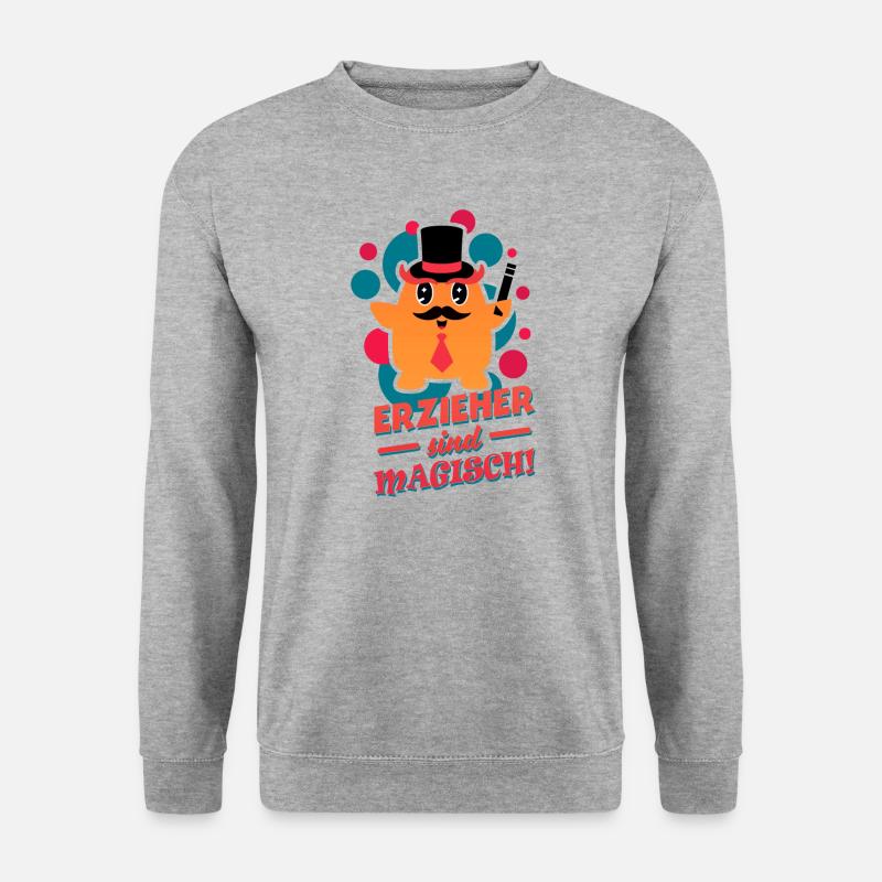 Erzieher sind magisch (Zauberer) - Unisex Pullover - Weißgrau meliert
