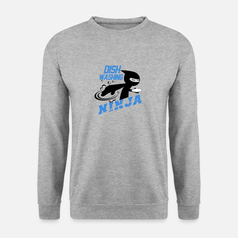 Dishninja - Unisex Pullover - Weißgrau meliert
