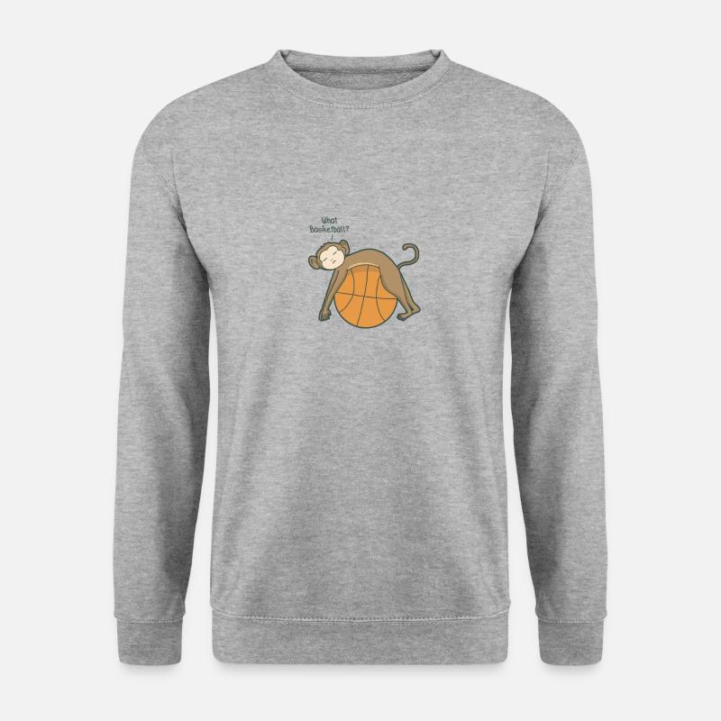 Basketball Monkey Affe - Unisex Pullover - Weißgrau meliert