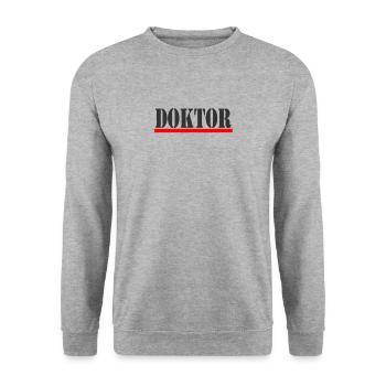 Doktor - Unisex Pullover - Weißgrau meliert - Vorne - Alina (178cm) & Michal (187cm)