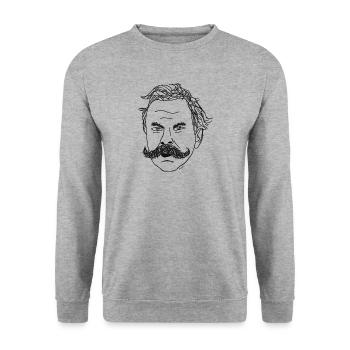 Friedrich Nietzsche - Philosopher - Unisex Sweatshirt - salt & pepper - Front - Alina (178cm) & Michal (187cm)