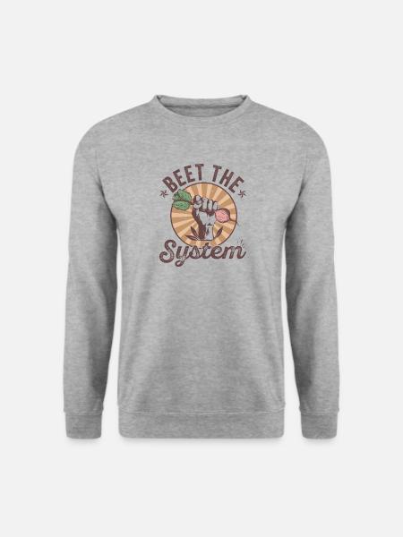 Beet the System funny vegetable design - Unisex Sweatshirt - salt & pepper