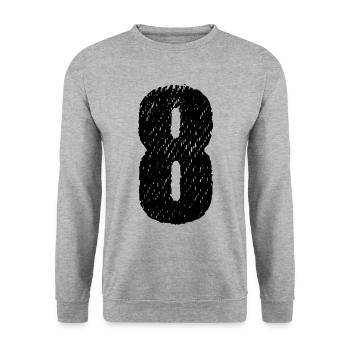 Maillot à 8 chiffres - Sweat-shirt Unisexe - gris chiné - Devant - Alina (178cm) & Michal (187cm)