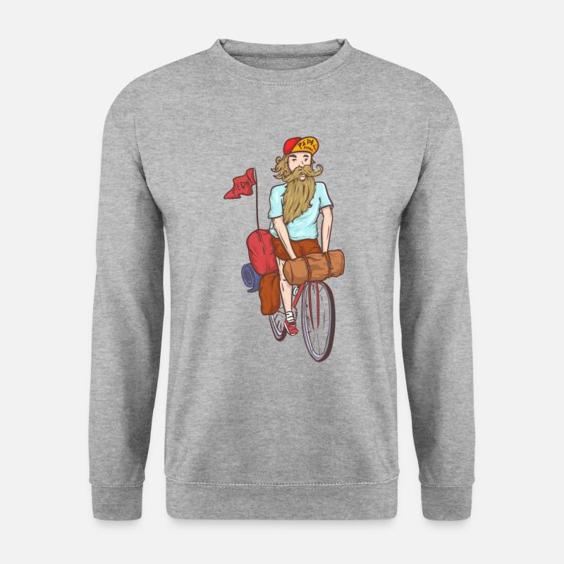 Bartradfahrer Bike Packer Abenteuer - Unisex Pullover - Weißgrau meliert