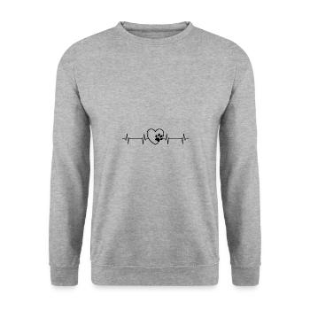 Dog heartbeat heart dogs love dog love - Unisex Sweatshirt - salt & pepper - Front - Alina (178cm) & Michal (187cm)