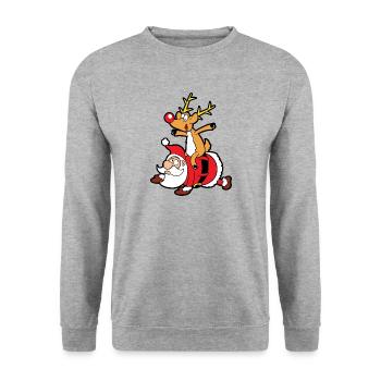 Noël drôle Noël Noël Noël - Sweat-shirt Unisexe - gris chiné - Devant - Alina (178cm) & Michal (187cm)