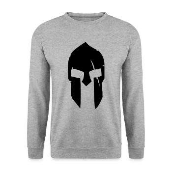 Spartaner - Design - Unisex Pullover - Weißgrau meliert - Vorne - Alina (178cm) & Michal (187cm)