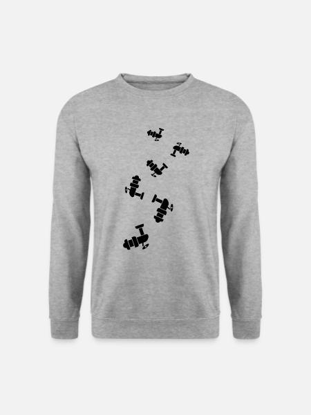 Angelrolle Symbol icon - Unisex Pullover - Weißgrau meliert