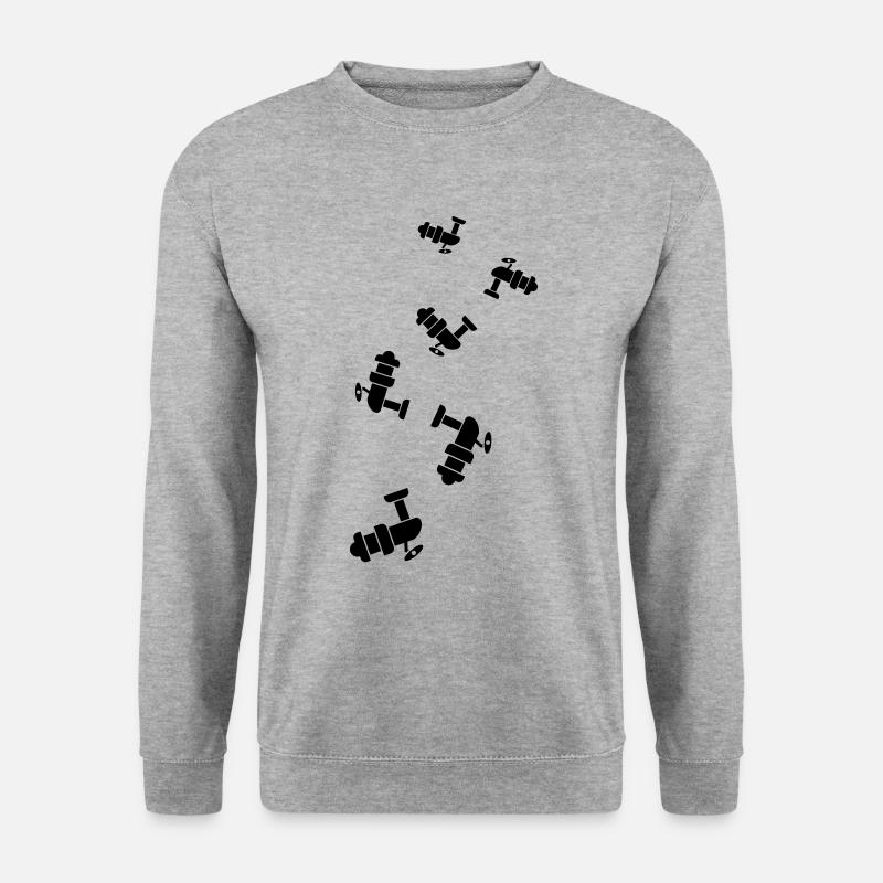 Angelrolle Symbol icon - Unisex Pullover - Weißgrau meliert