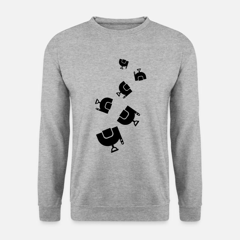 Sattel Reiten - Unisex Pullover - Weißgrau meliert