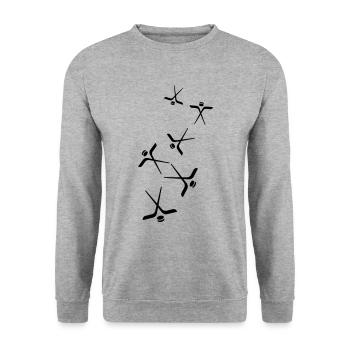 Symbole du hockey sur glace - Sweat-shirt Unisexe - gris chiné - Devant - Alina (178cm) & Michal (187cm)