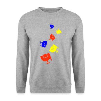 Saddle Symbol - Unisex Sweatshirt - salt & pepper - Front - Alina (178cm) & Michal (187cm)