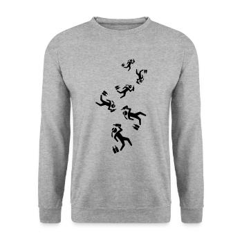 Drinking alcohol man - Unisex Sweatshirt - salt & pepper - Front - Alina (178cm) & Michal (187cm)
