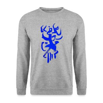 Encre Tribale - Sweat-shirt Unisexe - gris chiné - Devant - Alina (178cm) & Michal (187cm)
