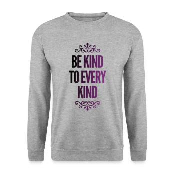 Be Kind To Every Kind - Unisex Pullover - Weißgrau meliert - Vorne - Alina (178cm) & Michal (187cm)