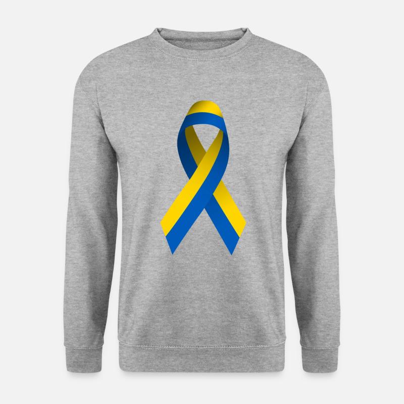 Schleife Ukraine - Unisex Pullover - Weißgrau meliert