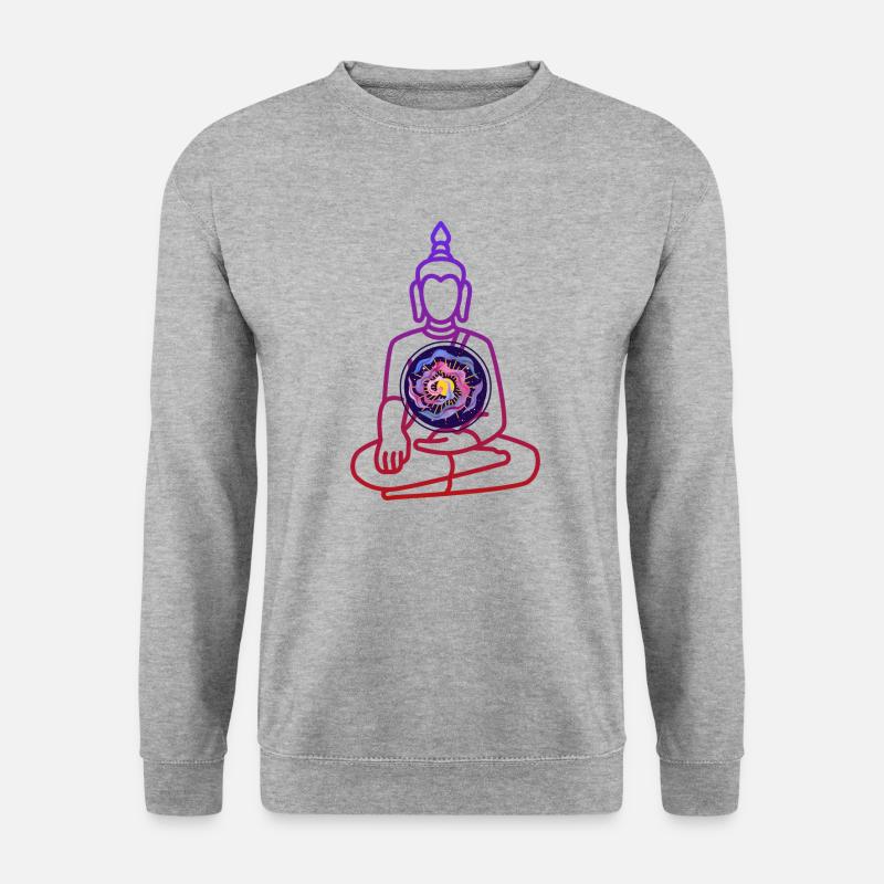 Buddha Sun - Unisex Pullover - Weißgrau meliert