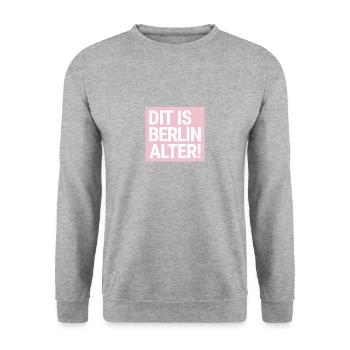DIT IS BERLIN ALTER! Berliner Schnauze - Unisex Pullover - Weißgrau meliert - Vorne - Alina (178cm) & Michal (187cm)