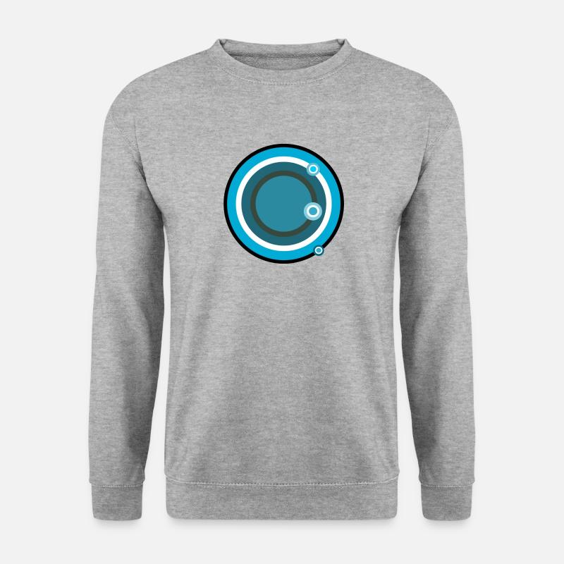 Blue geometric circles - Unisex Pullover - Weißgrau meliert
