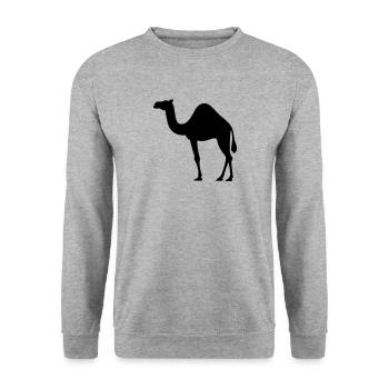 Kamel - Unisex Pullover - Weißgrau meliert - Vorne - Alina (178cm) & Michal (187cm)